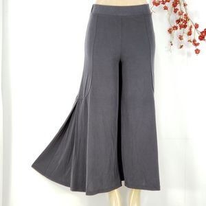 New COA Knit Palazzo Wide Leg Cropped Pants in Steel Gray